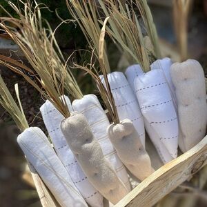 Decorative Fabric Carrots - Neutral White and Beige Home Accent